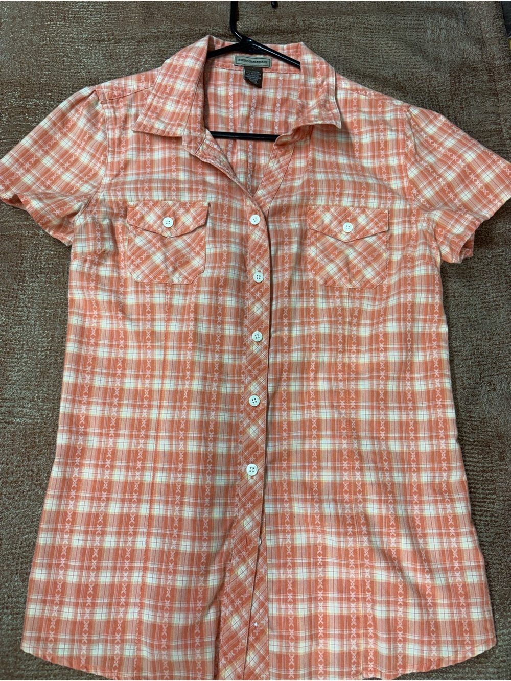 Bit & Bridle Orange Plaid Button-Up Shirt
